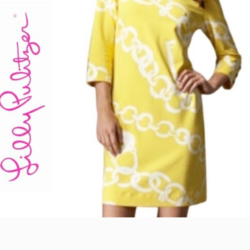Lilly Pulitzer Yellow Chain Print Dress